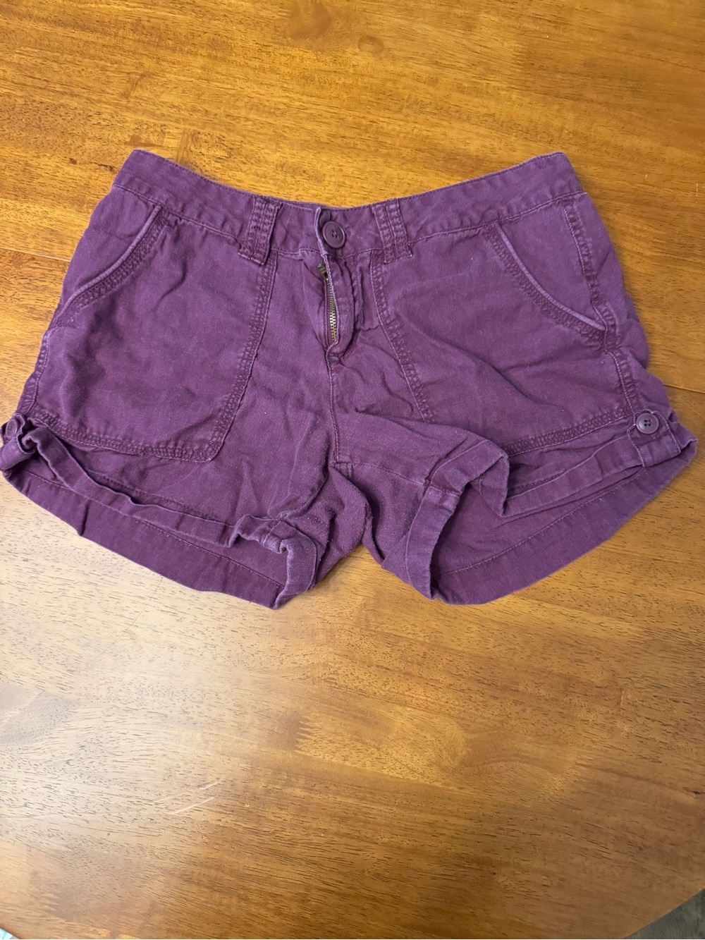 Maurices Purple Roll-Cuff Shorts